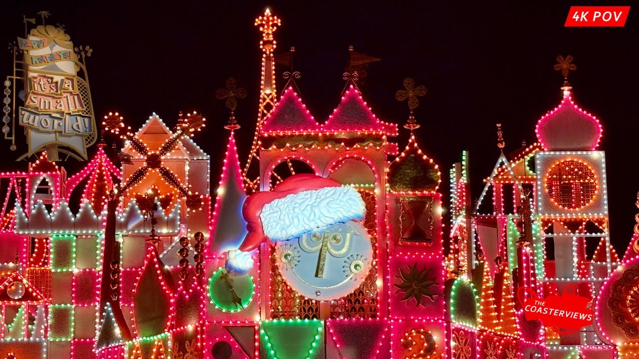 It’s a Small World Holiday 2025 4K-POV w/ Clock Parade & Projection Show.