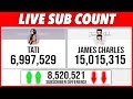 2 #JAMES CHARLES vs #TATI LIVE SUBCOUNT