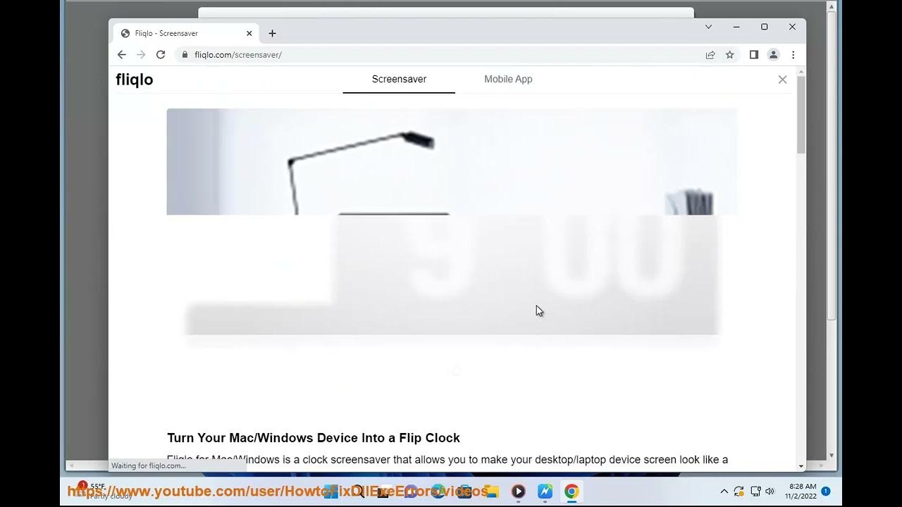 Install fliqlo clock screensaver for windows 11 or 10 youtube