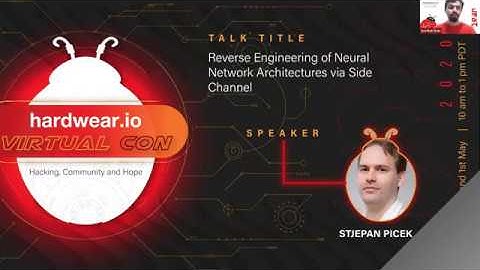 Reverse engineering of neural network architectures via side-channel | Stjepan Picek | Hardwear.io