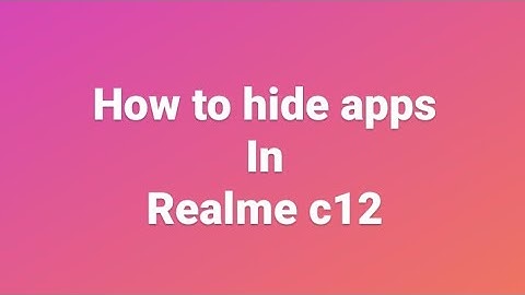 How to hide apps in realme C12 / how to hide apps in oppo and realme phone.#hide apps #privacy