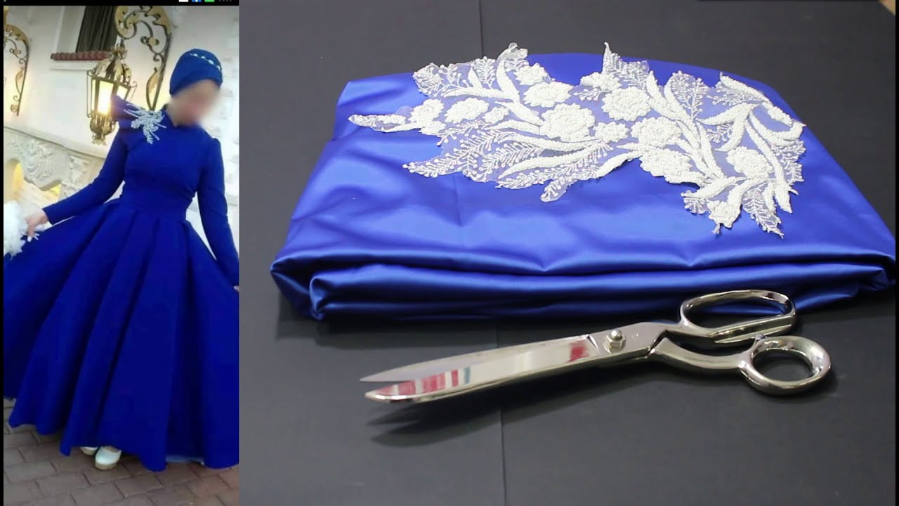 طريقة تحديد كمية القماش المناسب لعمل الكلونات للفستان السواريه وتطبيق الجوميه مع الكلونات