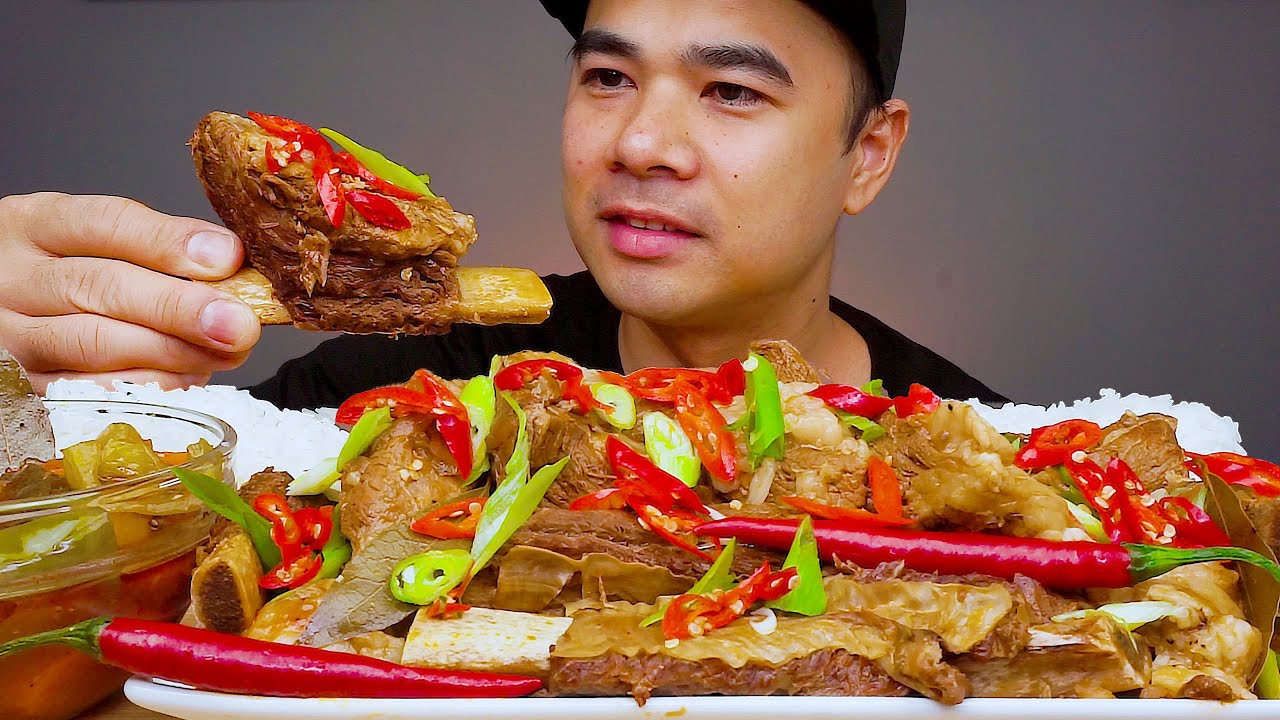 SPICY BEEF RIBS ESTOFADO | Mukbang Asmr | ALFIE EATS - YouTube