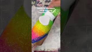 Leopard Neon split tutorial will be dropping 3/30/23!#glittertumbler #tumblertutorial #epoxytumbler