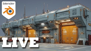 Making a Cyberpunk Warehouse on a Live streaming Blender