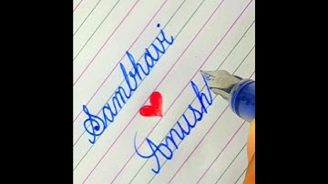 "Shambhavi ❤️ Anushka"  Beautiful name in Cursive writing #cursivewriting #calligraphy #bff #shorts