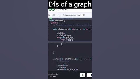 Dfs of graph gfg practice problem solving #shorts #gfg #coding #programming