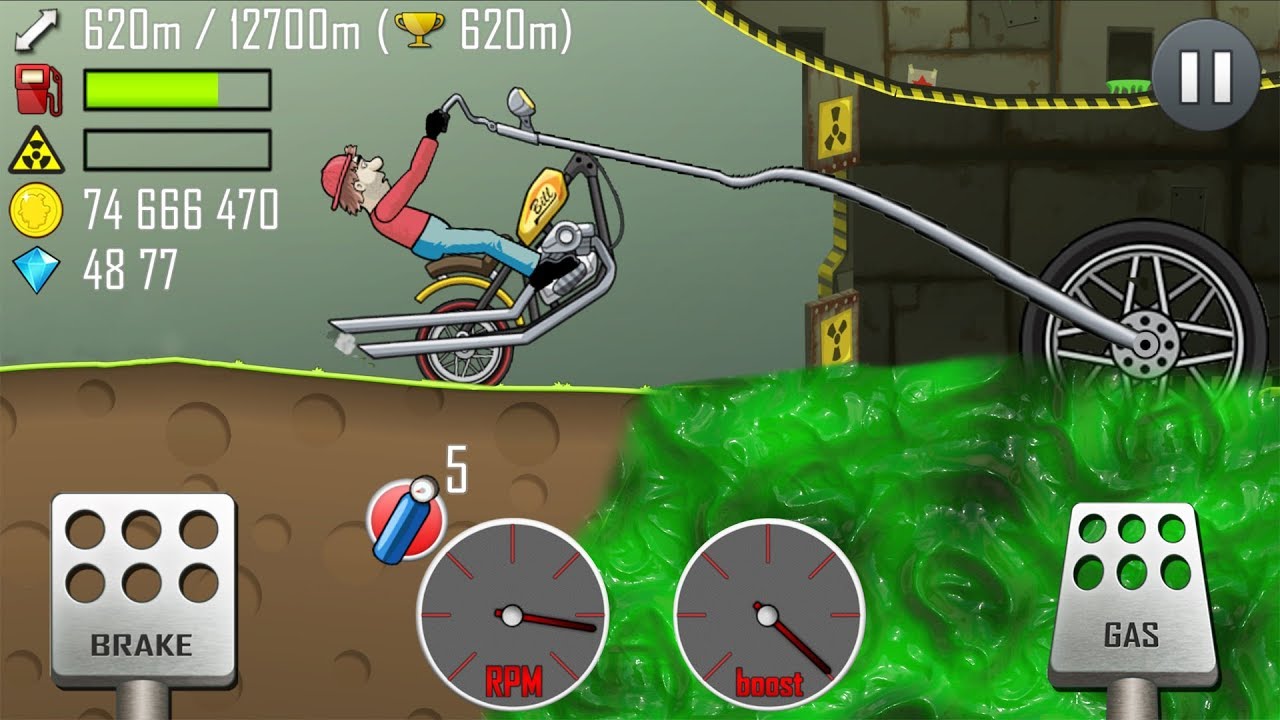 Hill Climb Racing - Chopper Bike in Nuclear Plant 12512m