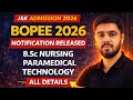 JKBOPEE B.Sc Nursing 2026 Notification Released | JKBOPEE Nursing Paramedical Technology Forms Out