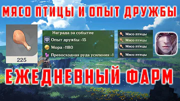 ФАРМ ОПЫТА ДРУЖБЫ И МЯСО ПТИЦЫ [Genshin Impact 2.1]