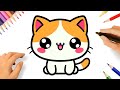 HOW TO DRAW A CUTE KAWAII CAT EASY STEP BY STEP ????????