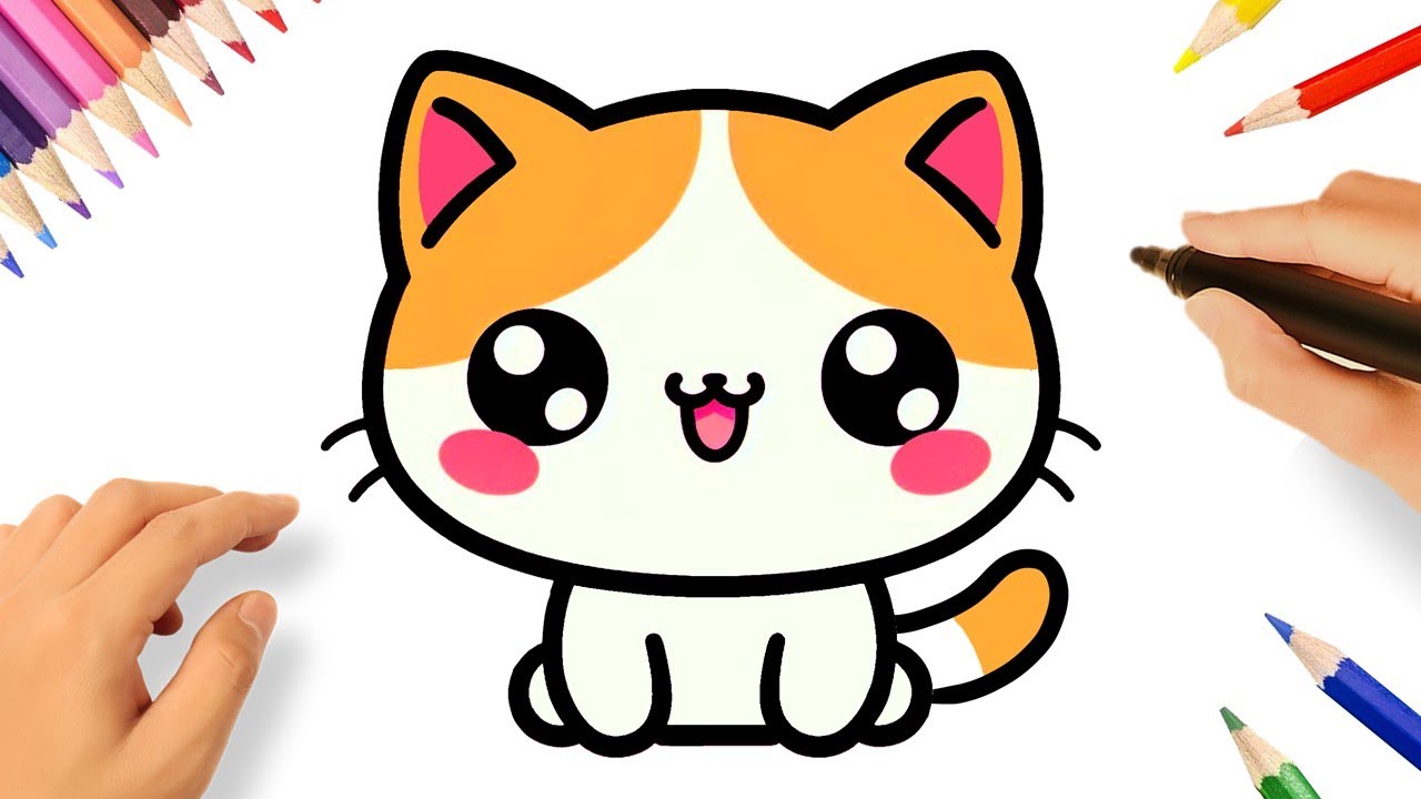HOW TO DRAW A CUTE KAWAII CAT EASY STEP BY STEP 😻🐈 - YouTube