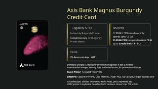 Best Premium Credit Cards in India 2025 | Axis Magnus Burgundy &amp; More
