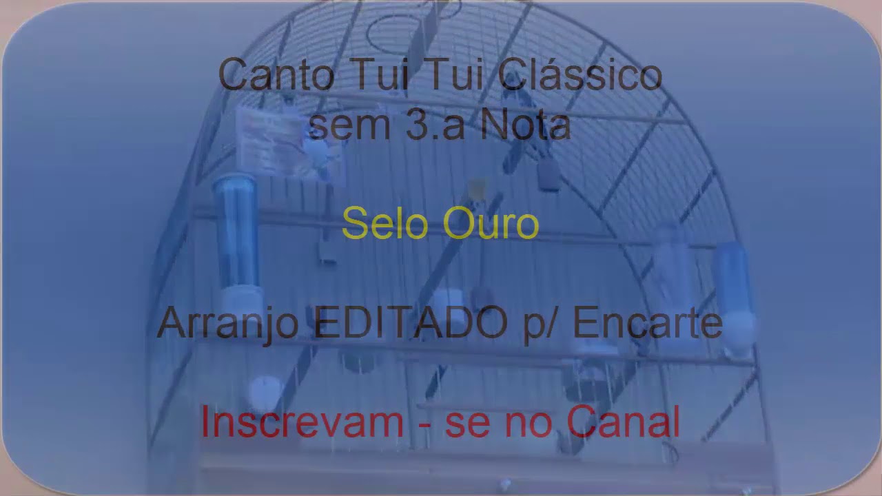 Canto Tui Tui sem 3.Nota - (Canto Especial) Selo Ouro - Arranjo EDITADO para Encarte