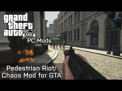 GTA V PC Mods: Pedestrian Riot Mod for PC (Chaos Mode)