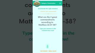 The Word - Bible Quiz – Enumeration - Question #1