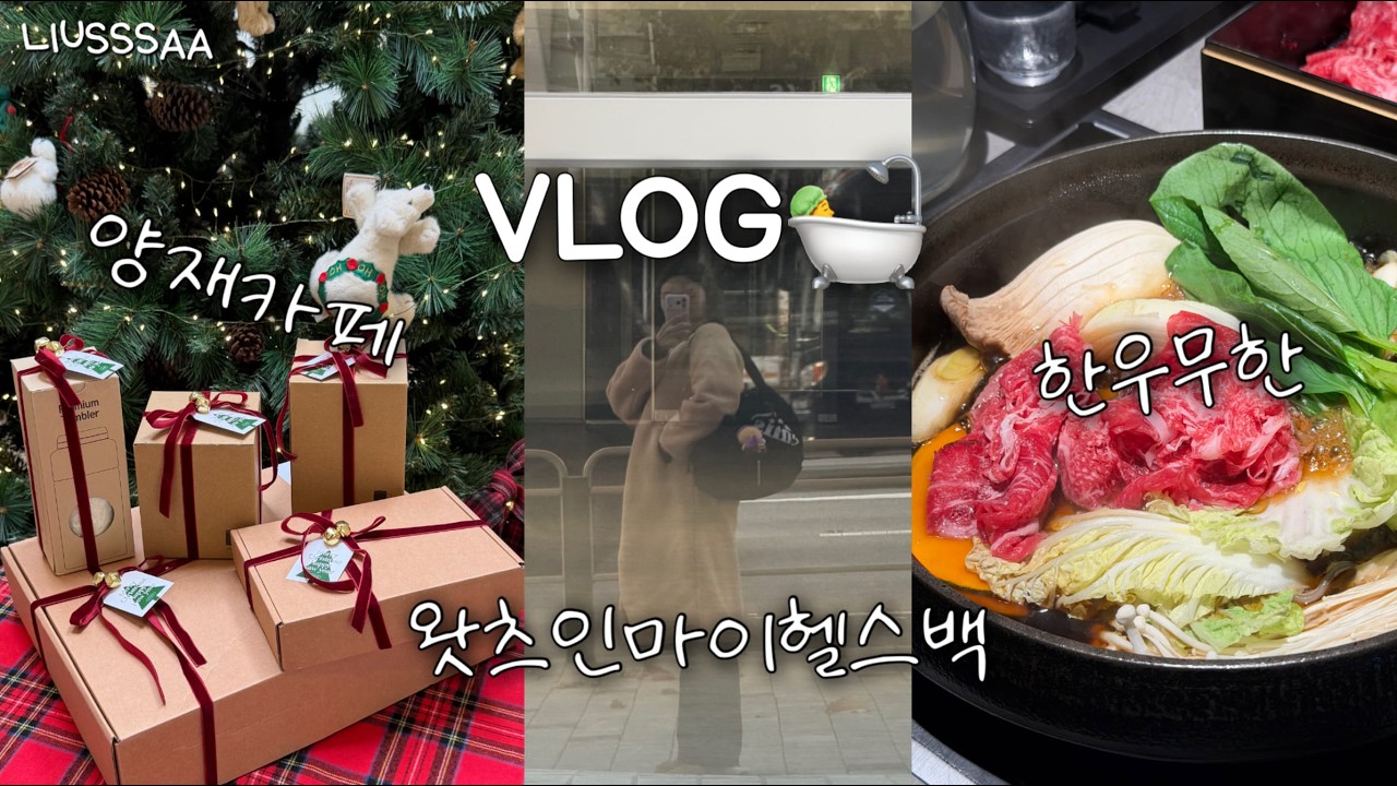 유지어터 헬스장 필수템 추천🎒 (feat.주차가능 양재카페 2곳 추천!) 무한리필 한우 스끼야끼까지