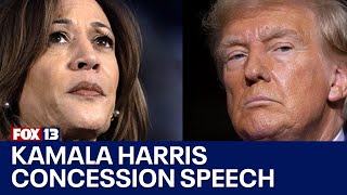 Kamala Harris' full concession speech after Donald Trump wins presidency