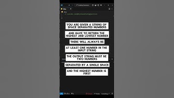 Q8 Find the highest and lowest number in the string with JavaScript #JS #coding #dev #shorts