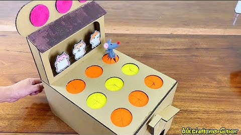 Cardboard creative, How to make Whack a mole game @Diycraftinstruction