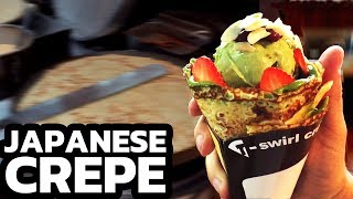 Ice Cream Crepe  - Matcha Green Tea Ice Cream in a rolled fried Japanese Pancake Cone