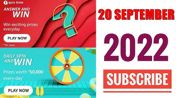 Amazon Quiz Today | Amazon Quiz Answers Today | 20 September 2022
