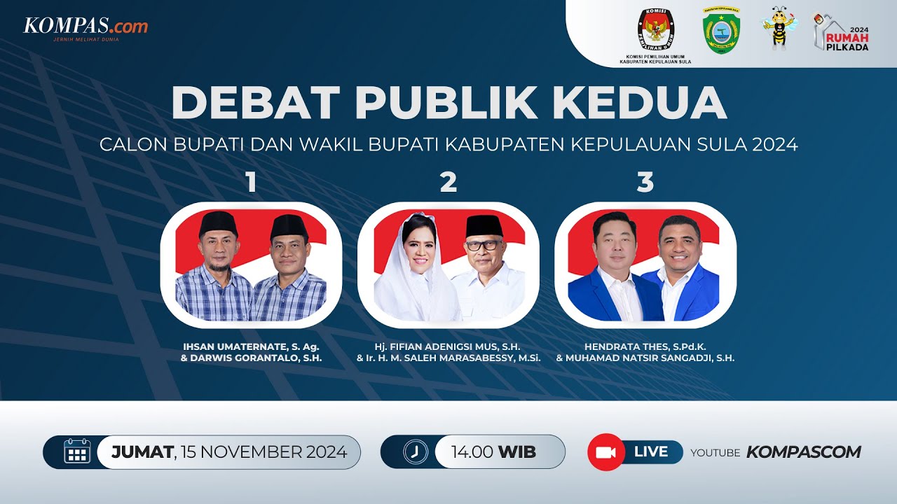 LIVE - Debat Calon Bupati dan Wakil Bupati Kepulauan Sula 2024
