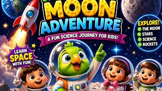 Parrot’s Moon Adventure 🚀🌙 | Fun Space Song for Kids | Learn Science with Fun!#nursery rhymes 