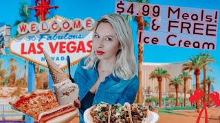 BEST Las Vegas Strip CHEAP EATS & FREE Ice Cream | Budget Meals Around Las Vegas Blvd 2022