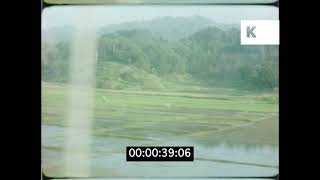1960s Japan, Countryside And Farms, POV from Train, 16mm