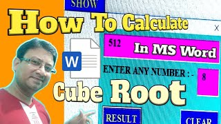 How to calculate cube of any number in ms word|| Vba Code || Using User form || #msword #developer