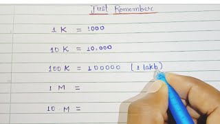 Math 1K 2K 3K Meaning