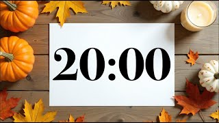 20 Minute Timer With Fall Pumpkins & Leaves Peaceful Acoustic Music Clroom & Focus Countdown
