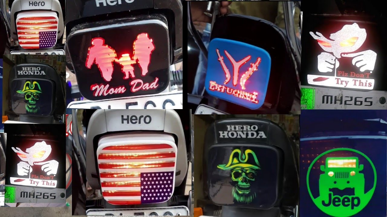 Middle Finger Splendor Modified Bike Back Light Sticker Splendor