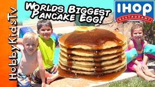 Worlds BIGGEST Pancake Surprise Egg! Pool Party + Toys with HobbyRose by HobbyKidsTV