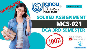MCS-021 Solved Assignment 2022-23 BCA 3rd Semester | IGNOU | with PDF | Assignment