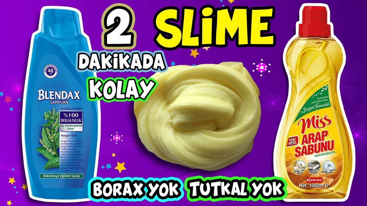 ARAP SABUNU VE ŞAMPUAN İLE SLIME YAPIMI TUTKALSIZ BORAKSSIZ Blendax