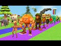 Paint Animals Duck Gorilla Lion Elephant - fountain Transforms Animals crossing Cow Animal Tiger 592