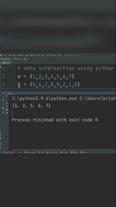 How to Intersect Sets in Python #education #shorts #trendingshorts # ...