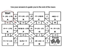 INTEGERS MAZE