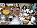 Desi saag  makhan nashta up the road in faisalabad  cheapest saag makhan basan ki roti street food