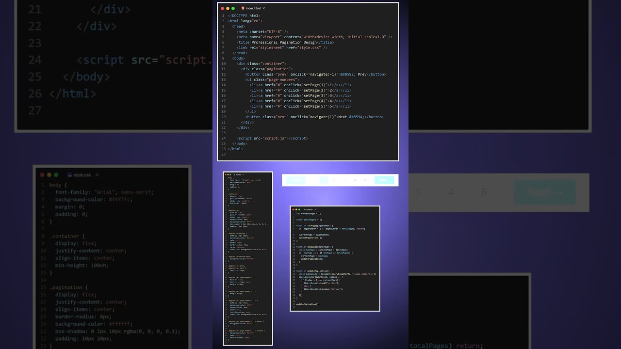 MIND BLOWING Pagination Secrets Revealed HTML CSS JavaScript