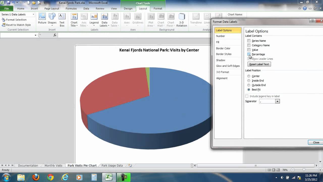 Youtube Excel Pie Chart