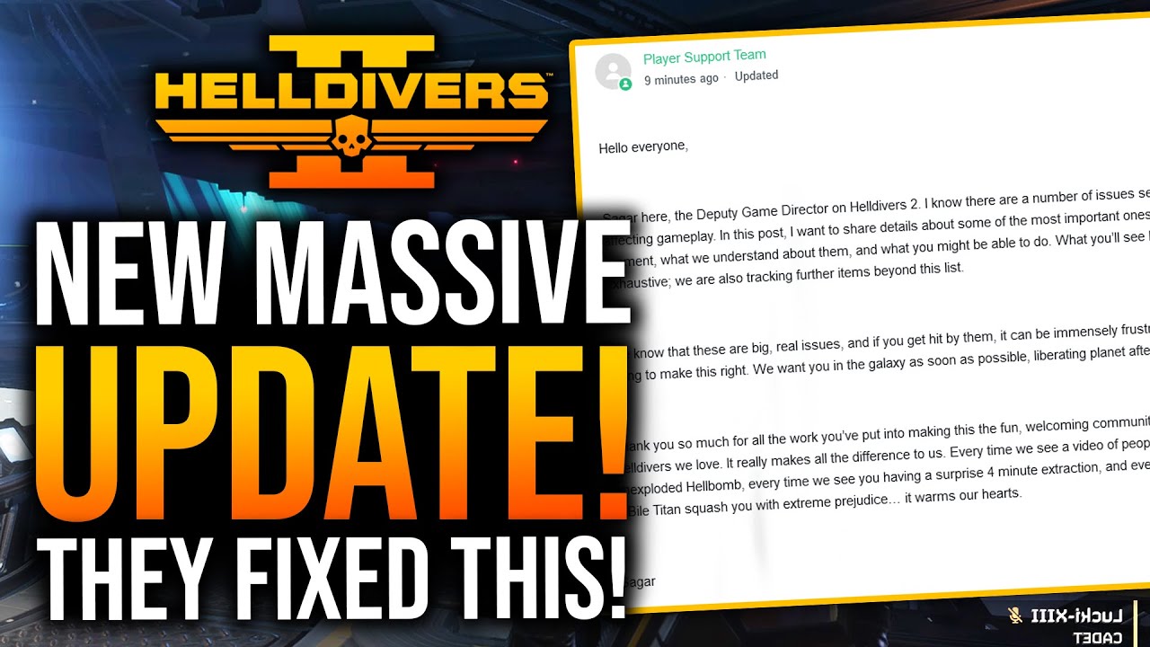 Helldivers 2 - MASSIVE UPDATE COMING! - YouTube