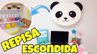 Repisa escondida(Manualidades faciles y originales)Oso panda Kawaii