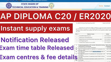 AP DIPLOMA INSTANT SUPPLY NOTIFICATION RELEASED 2025 | AP DIPLOMA INSTANT EXAMS DATES