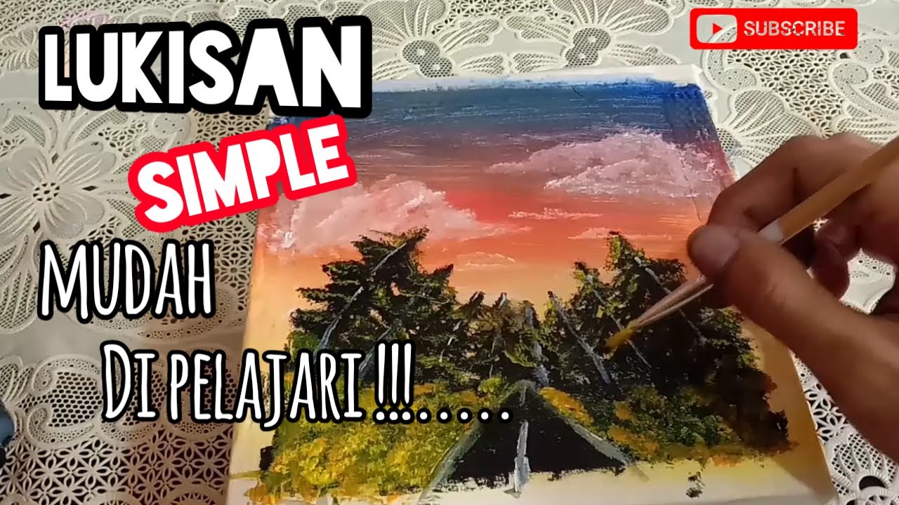 Lukisan indah simple on KANVAS/ - YouTube