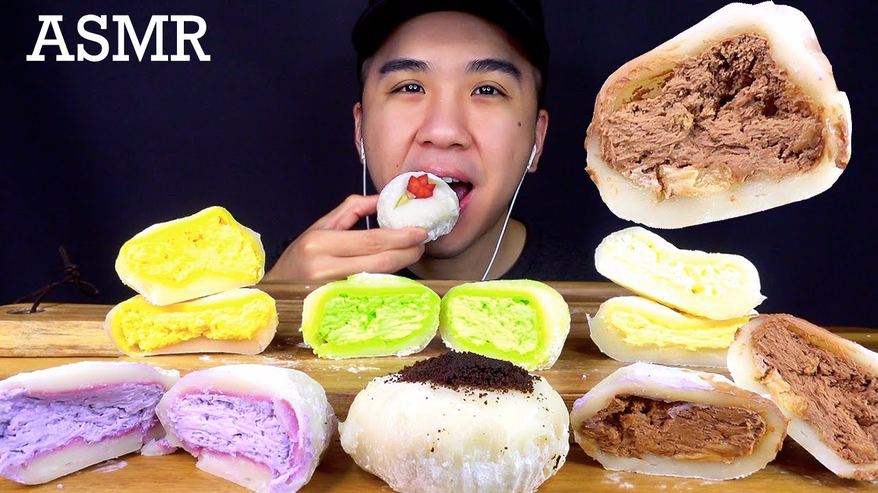 ASMR MOCHI PARTY (Soft, Sticky, Chewy EATING SOUNDS) UNIQUE FLAVOURS MUKBANG | BUN ASMR