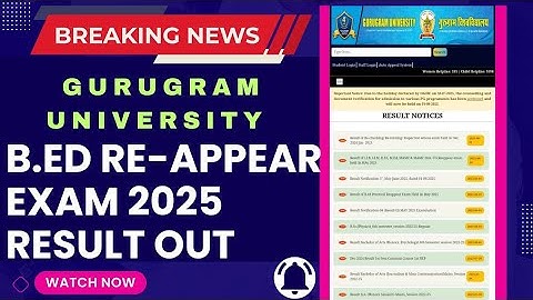 B.ED EXAM 2025 RESULT OUT | GURUGRAM UNIVERSITY 