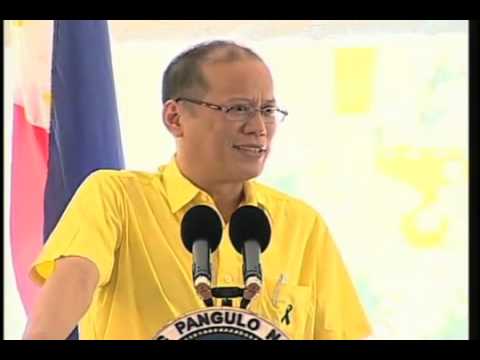 President Aquino speaks about the P5.3-billion water improvement project in Angat Dam